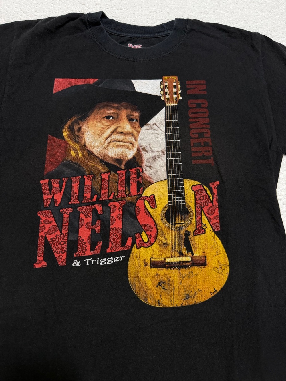Willie Nelson & Trigger 2014 Summer Tour Black Short Sleeve T-shirt Size M - Picture 2 of 6